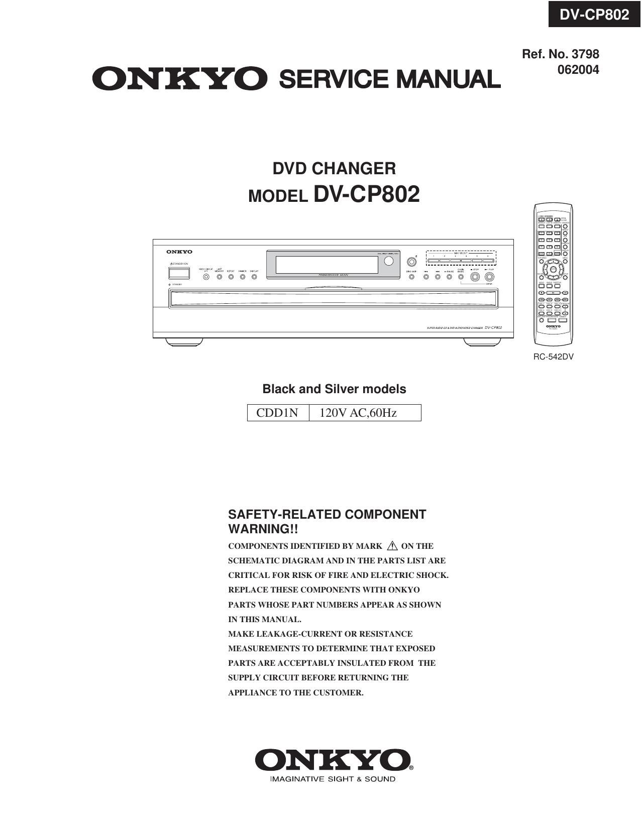 Onkyo DVCP 802 Service Manual
