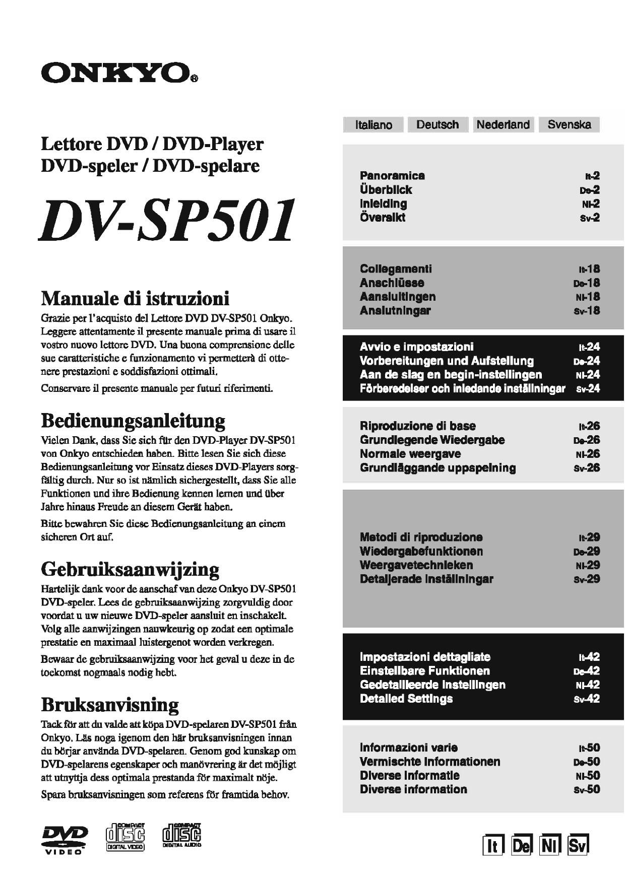 Onkyo DVSP 501 Owners Manual 2