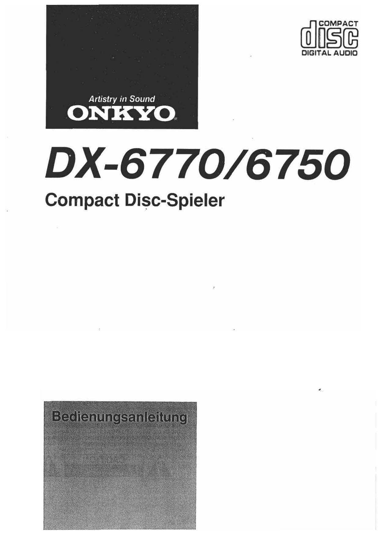 Onkyo DX 6750 Owners Manual