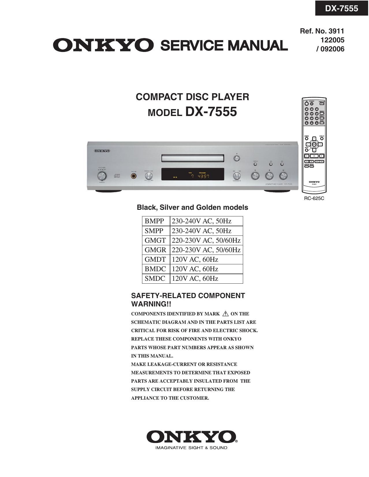 Onkyo DX 7555 Service Manual