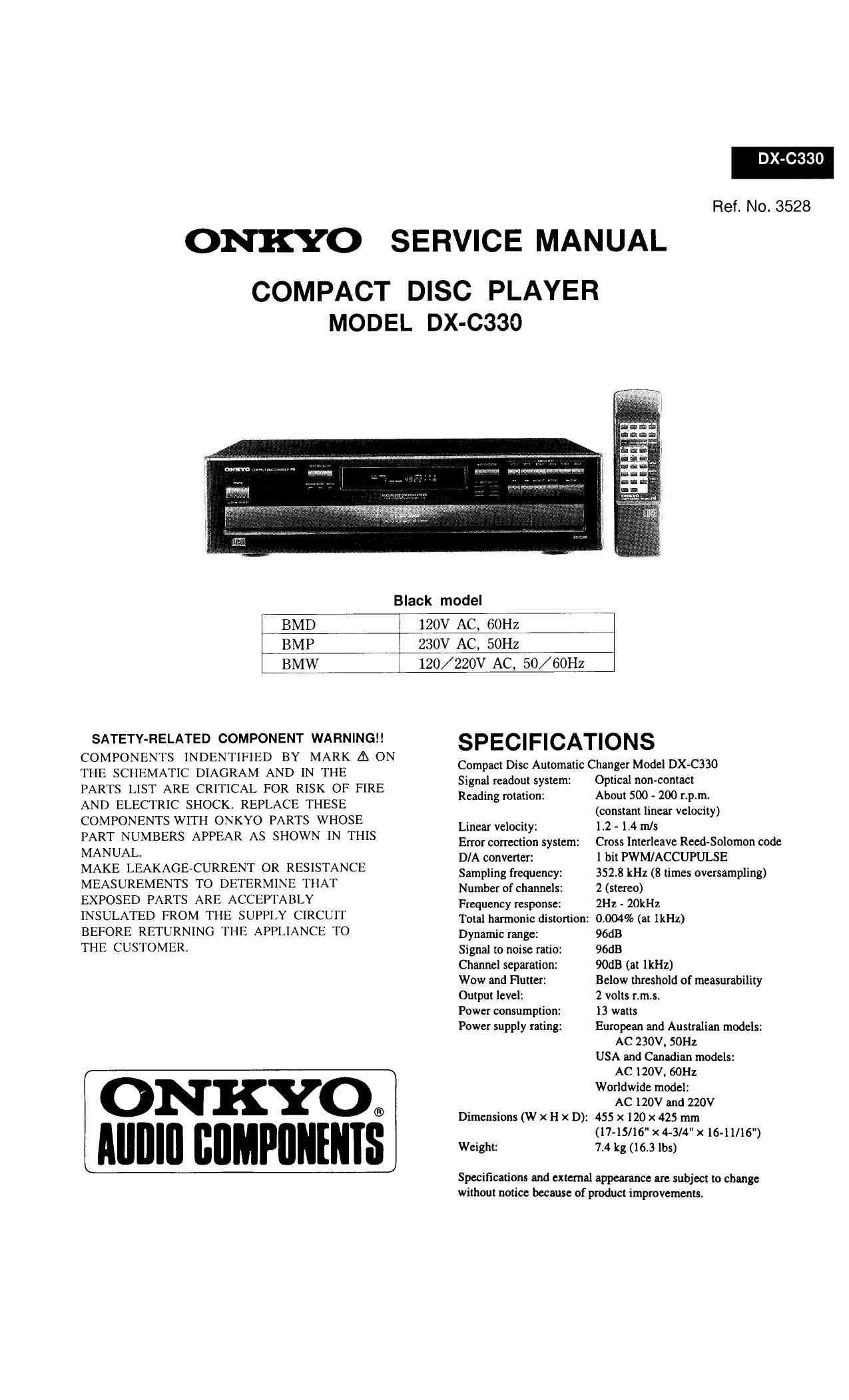 Onkyo DXC 330 Service Manual