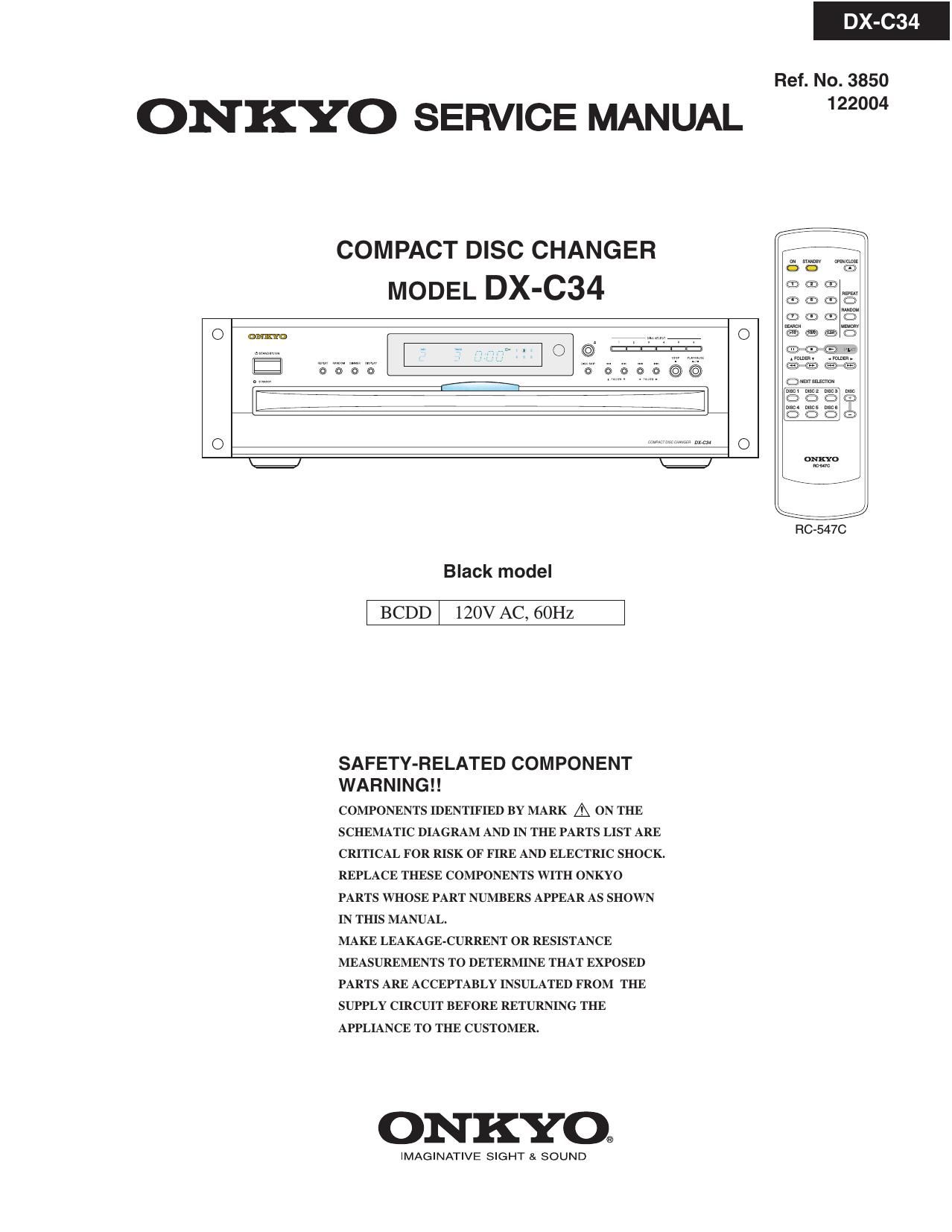 Onkyo DXC 34 Service Manual