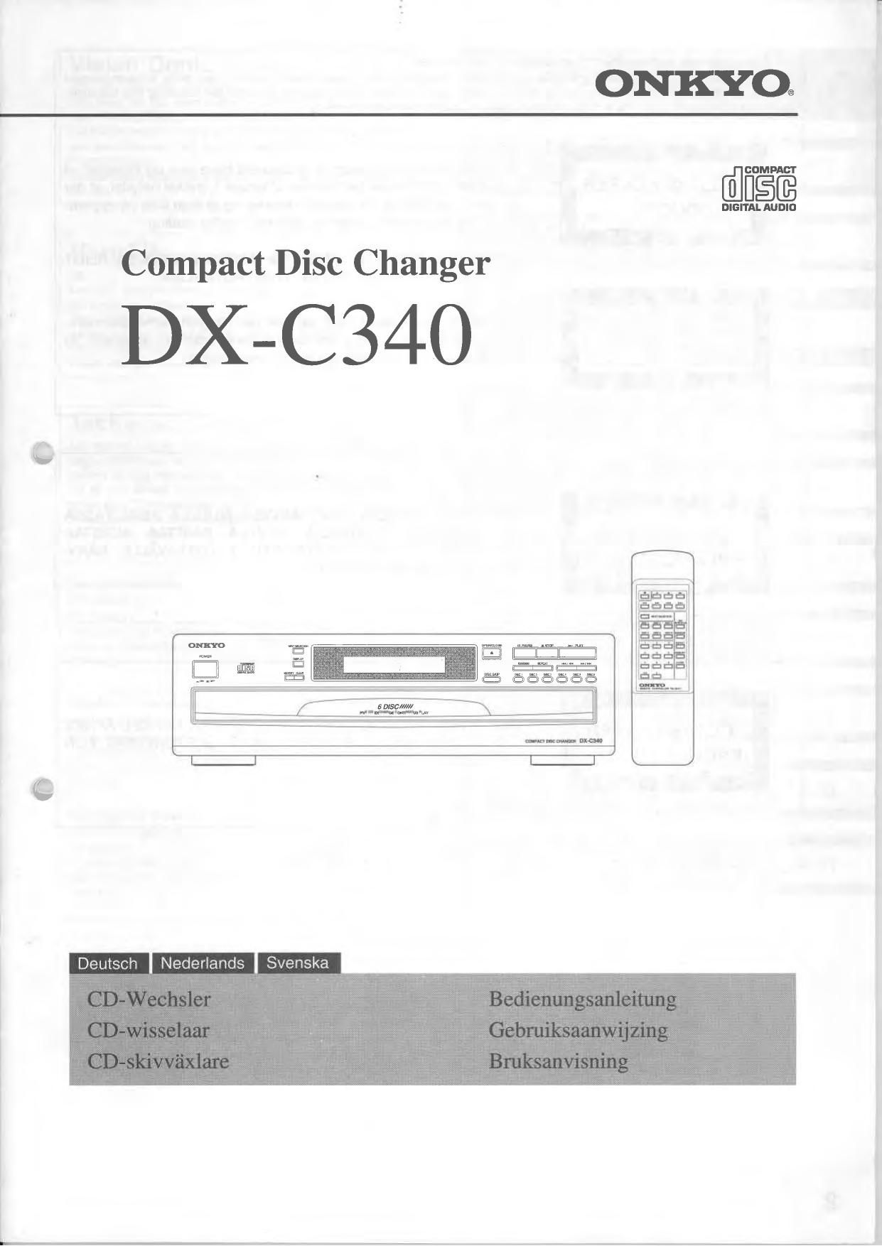 Onkyo DXC 340 Owners Manual