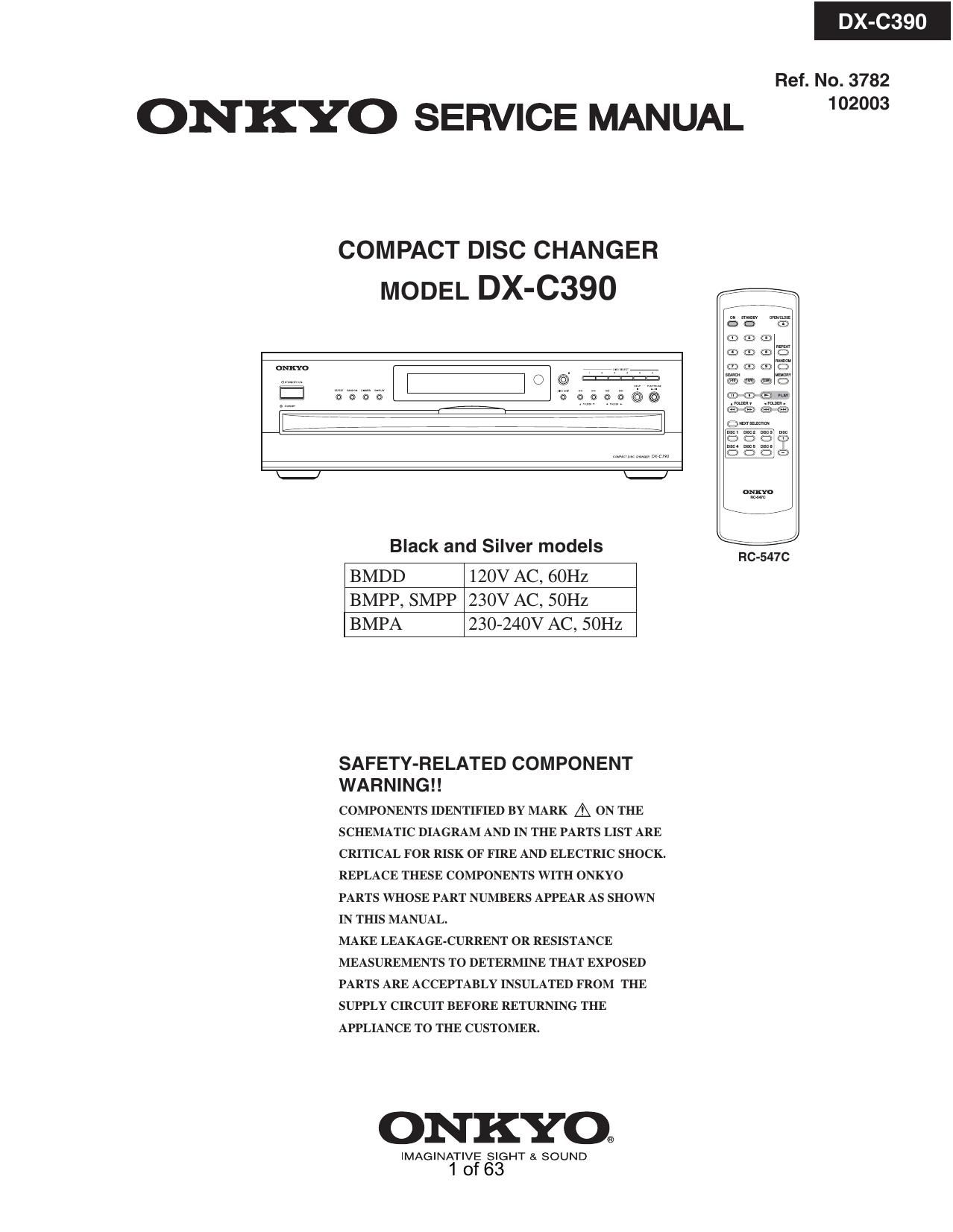 Onkyo DXC 390 Service Manual