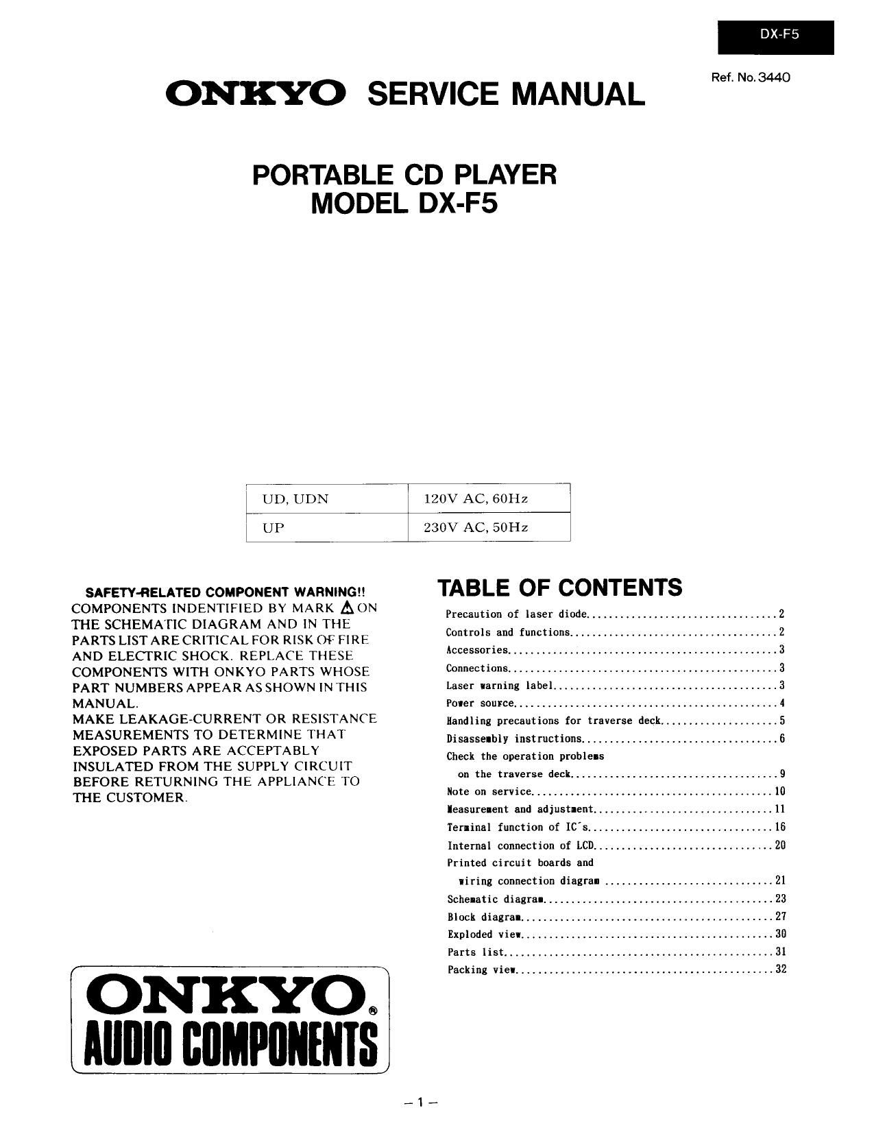 Onkyo DXF 5 Service Manual