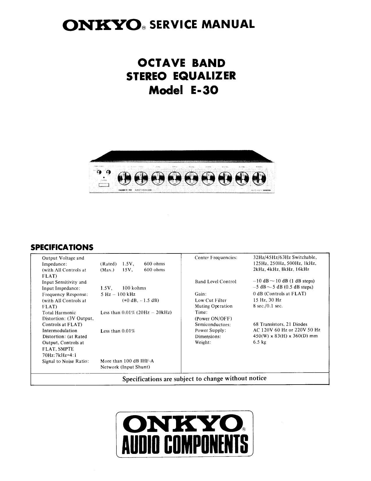 Onkyo E 30 Service Manual