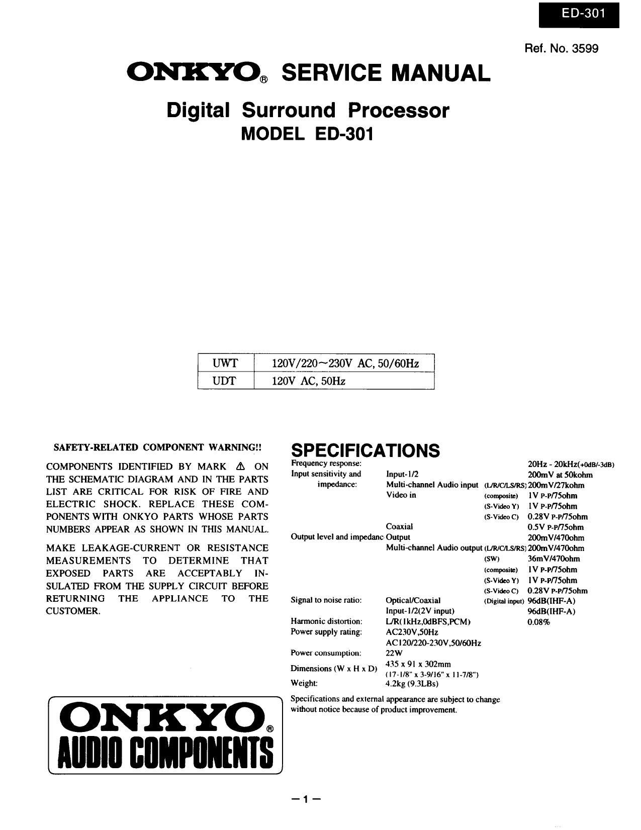 Onkyo ED 301 Service Manual