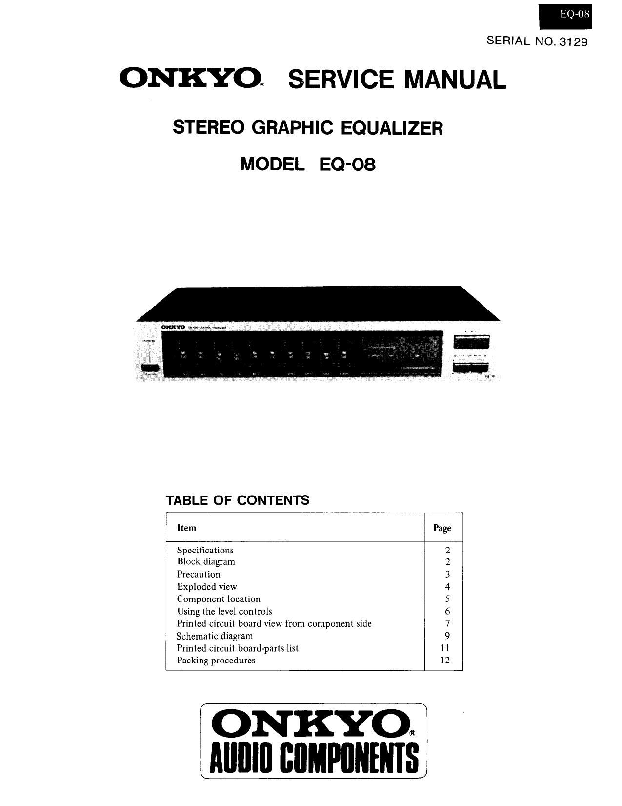 Onkyo EQ 08 Service Manual