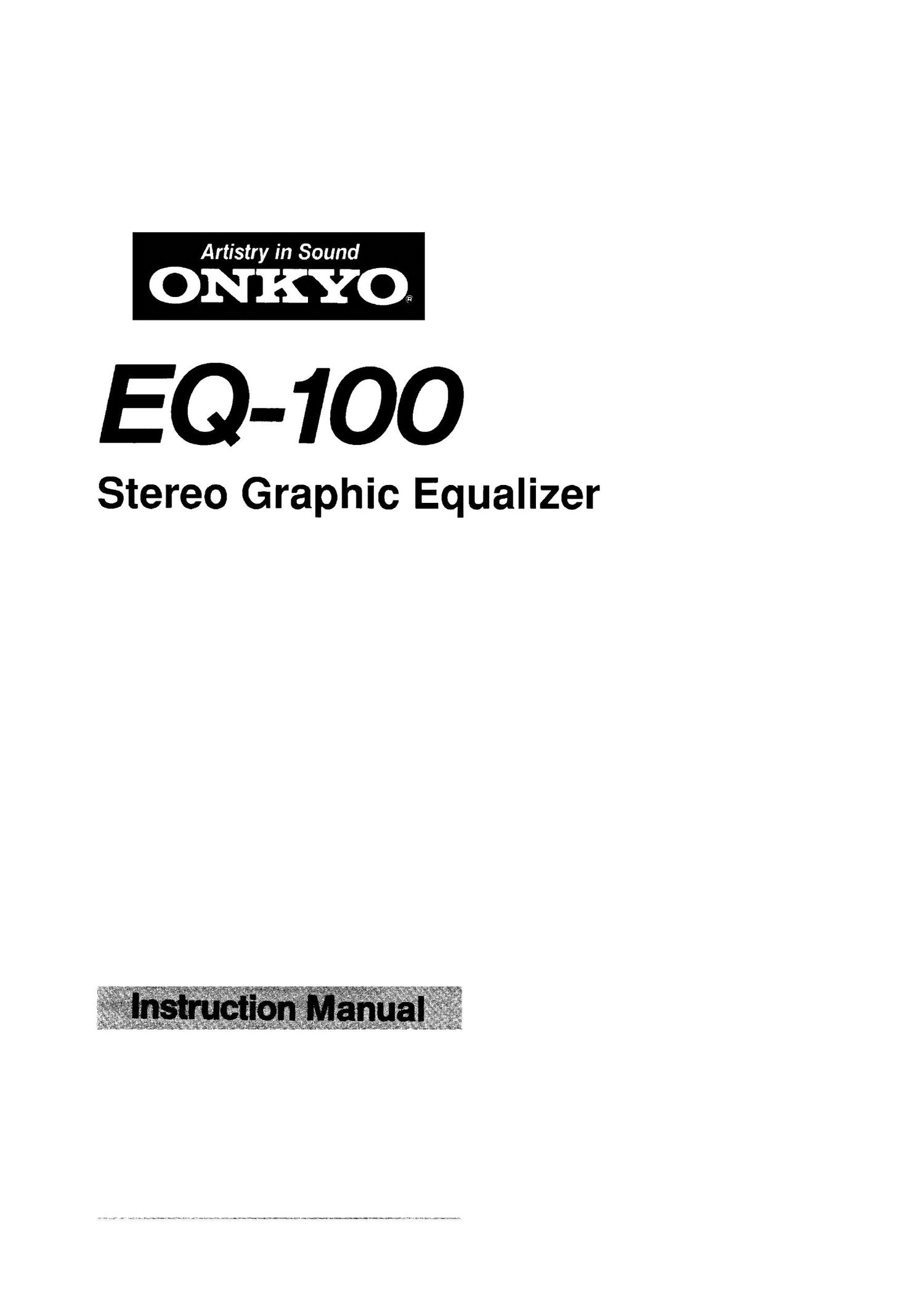 Onkyo EQ 100 Owners Manual