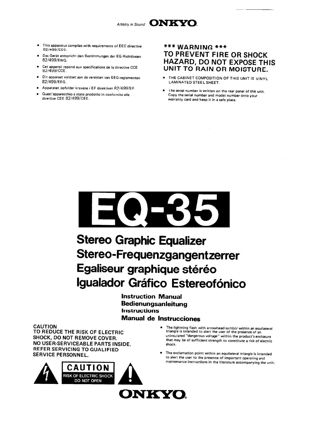 Onkyo EQ 35 Owners Manual