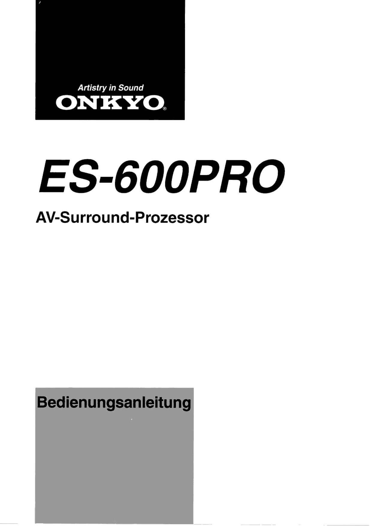 Onkyo ES 600 PRO Owners Manual