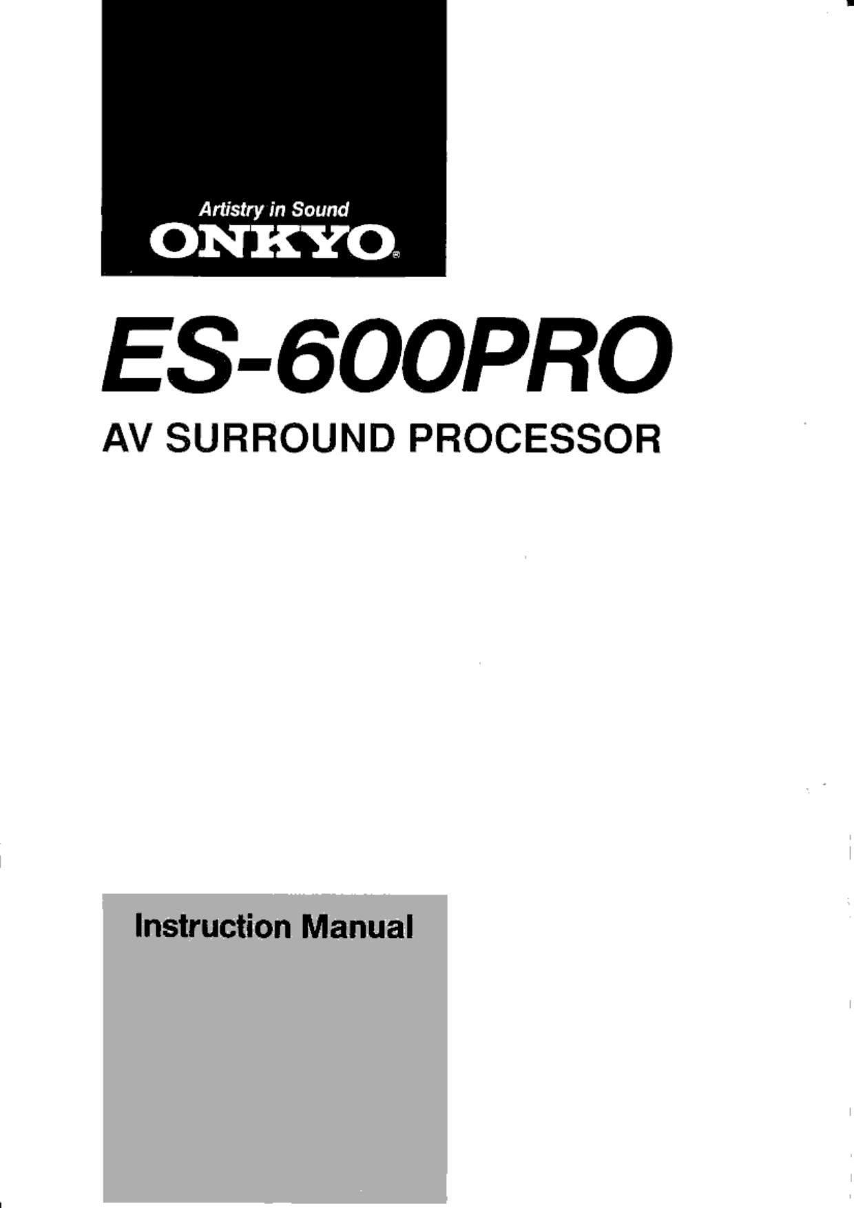 Onkyo ES 600 PRO Owners Manual 2