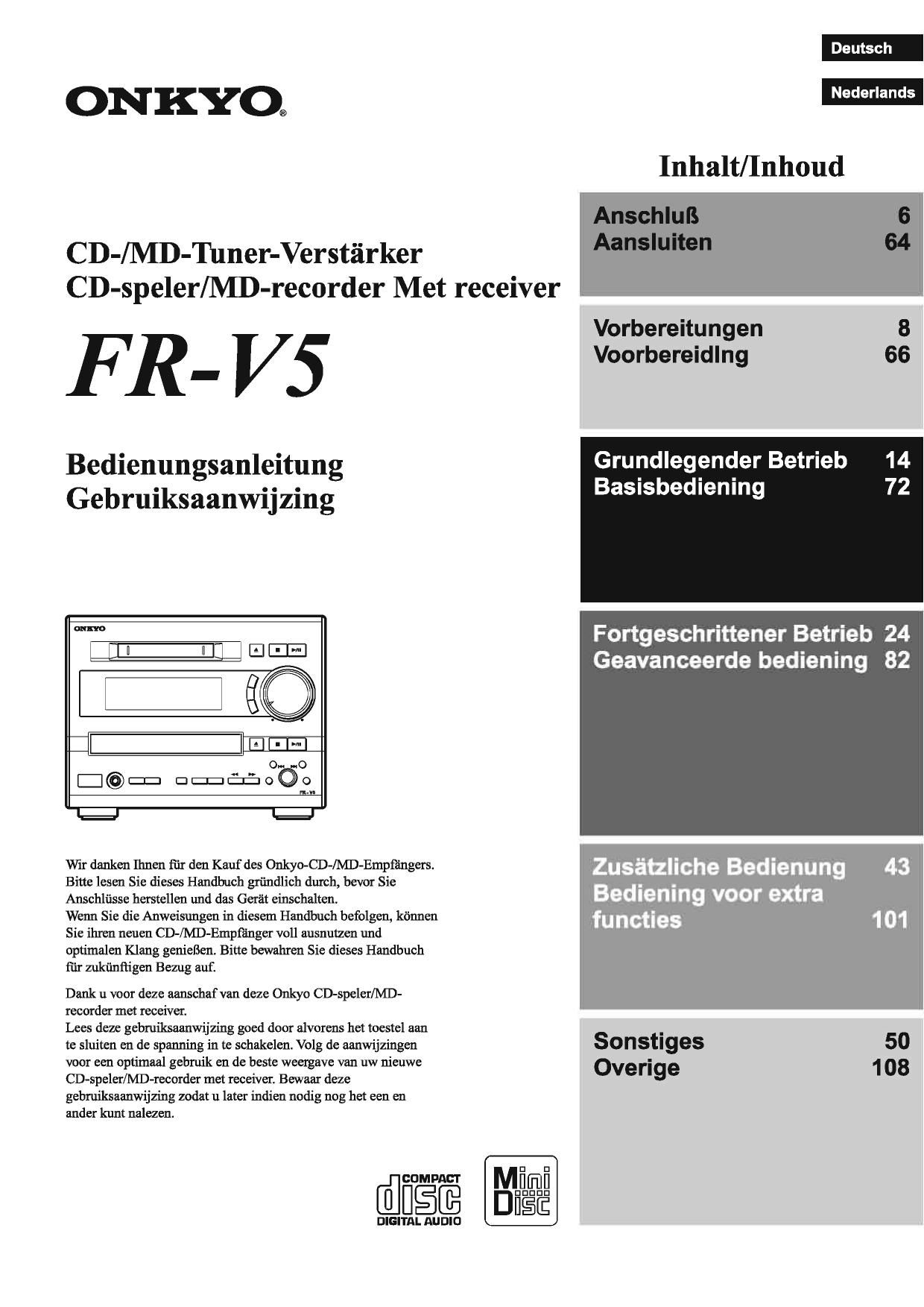 Onkyo FRV 5 Owners Manual