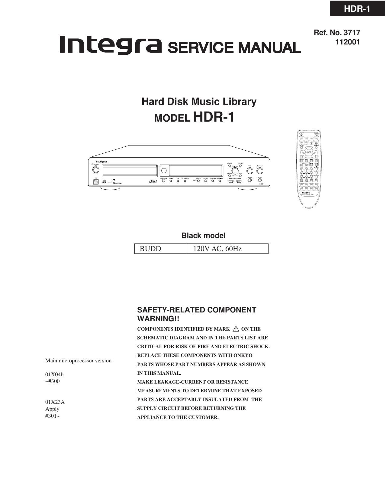 Onkyo HDR 1 Service Manual