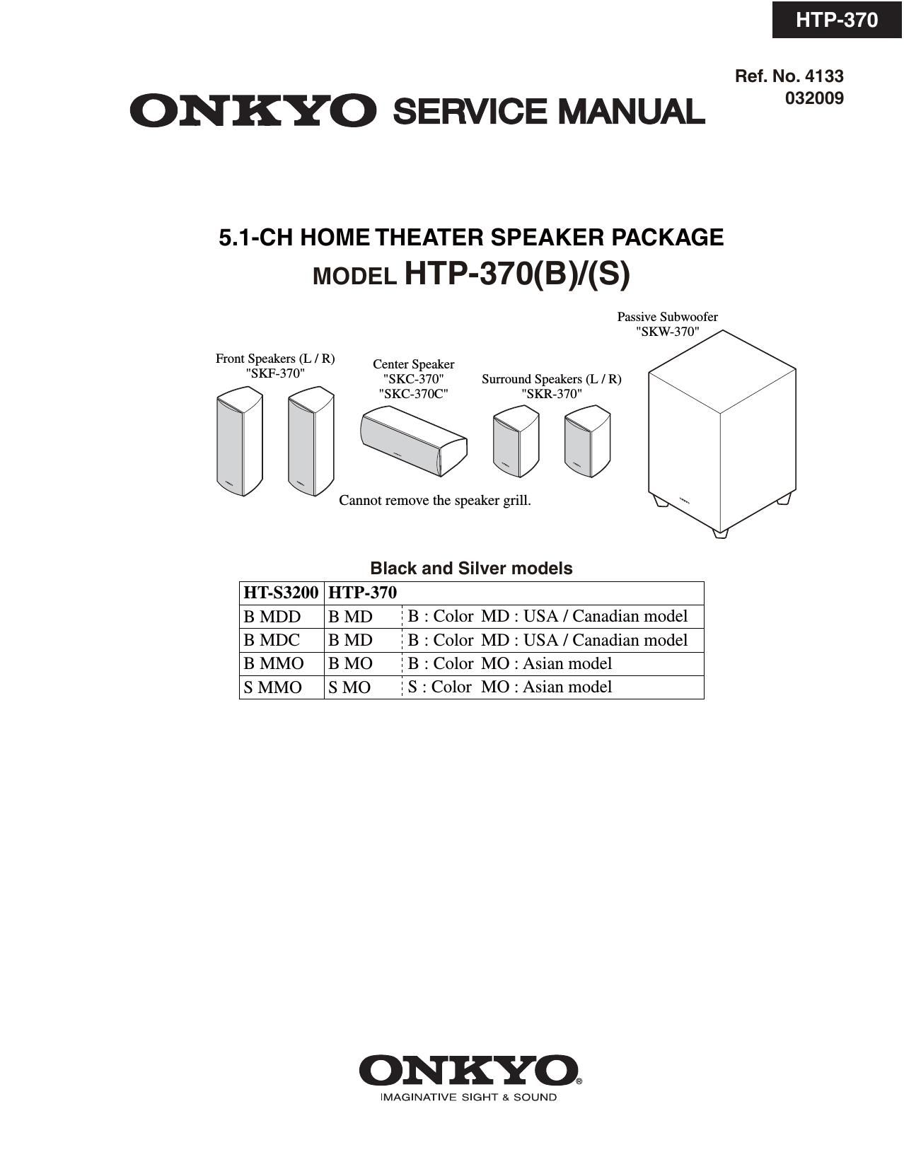 Onkyo HTP 370 Service Manual