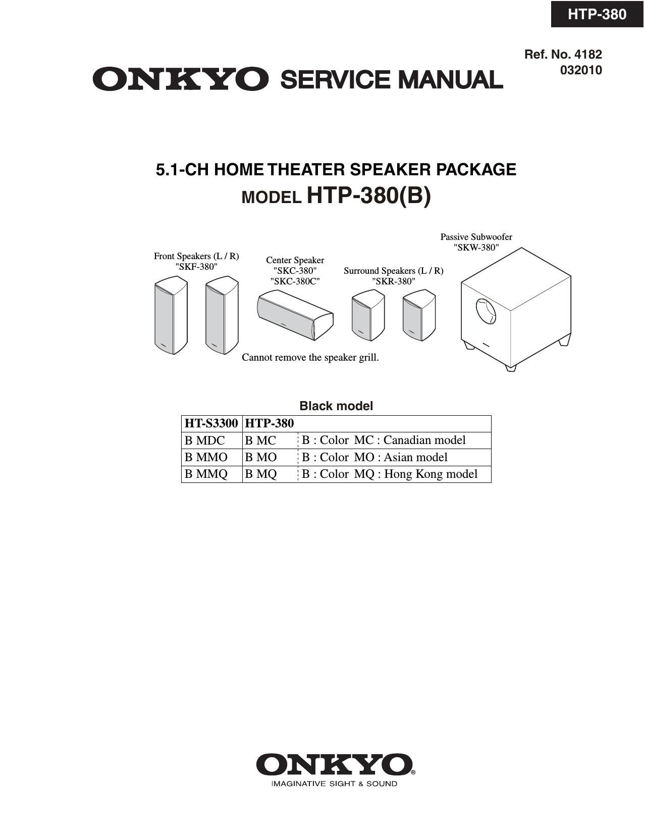 Onkyo HTP 380 Service Manual