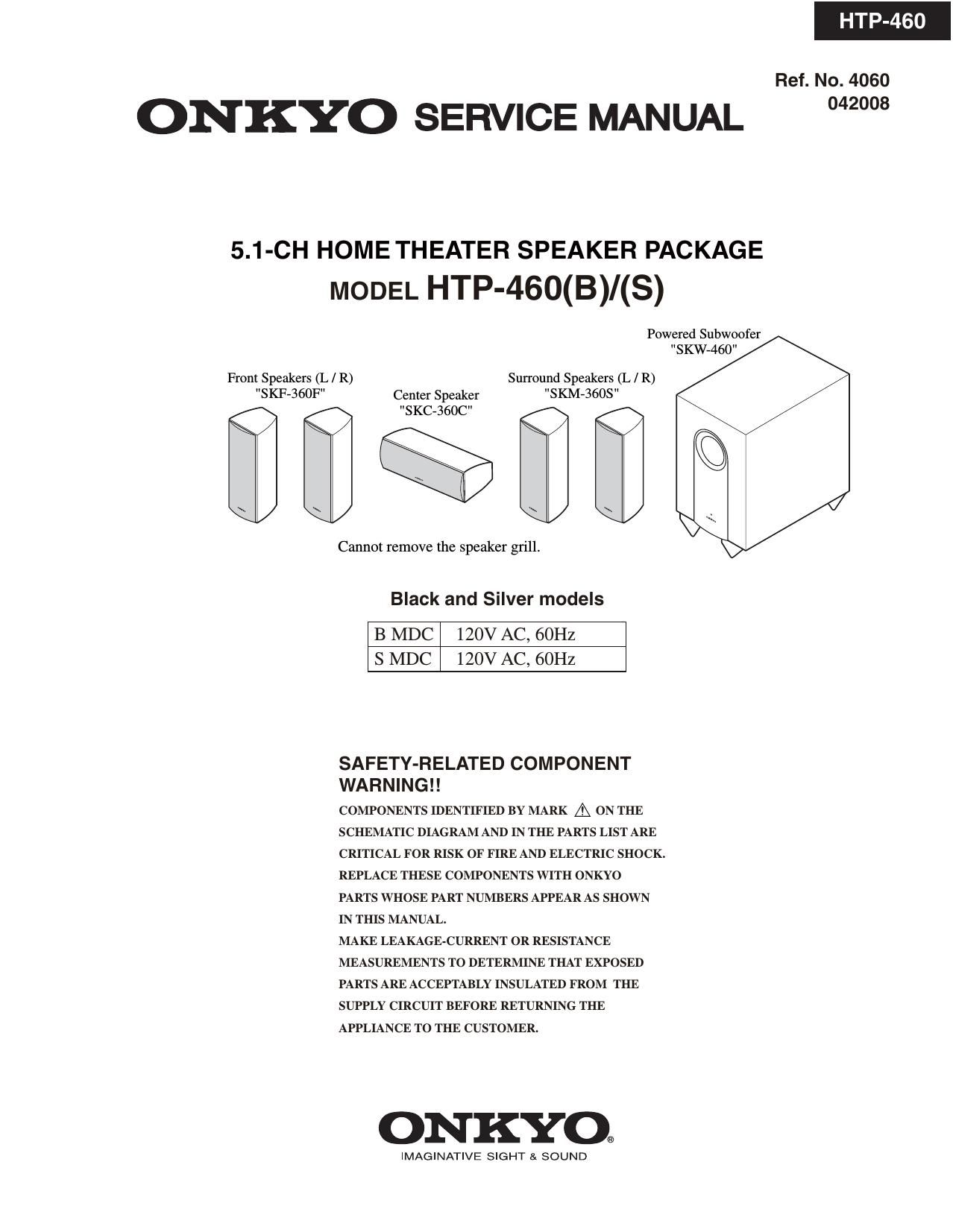 Onkyo HTP 460 Service Manual