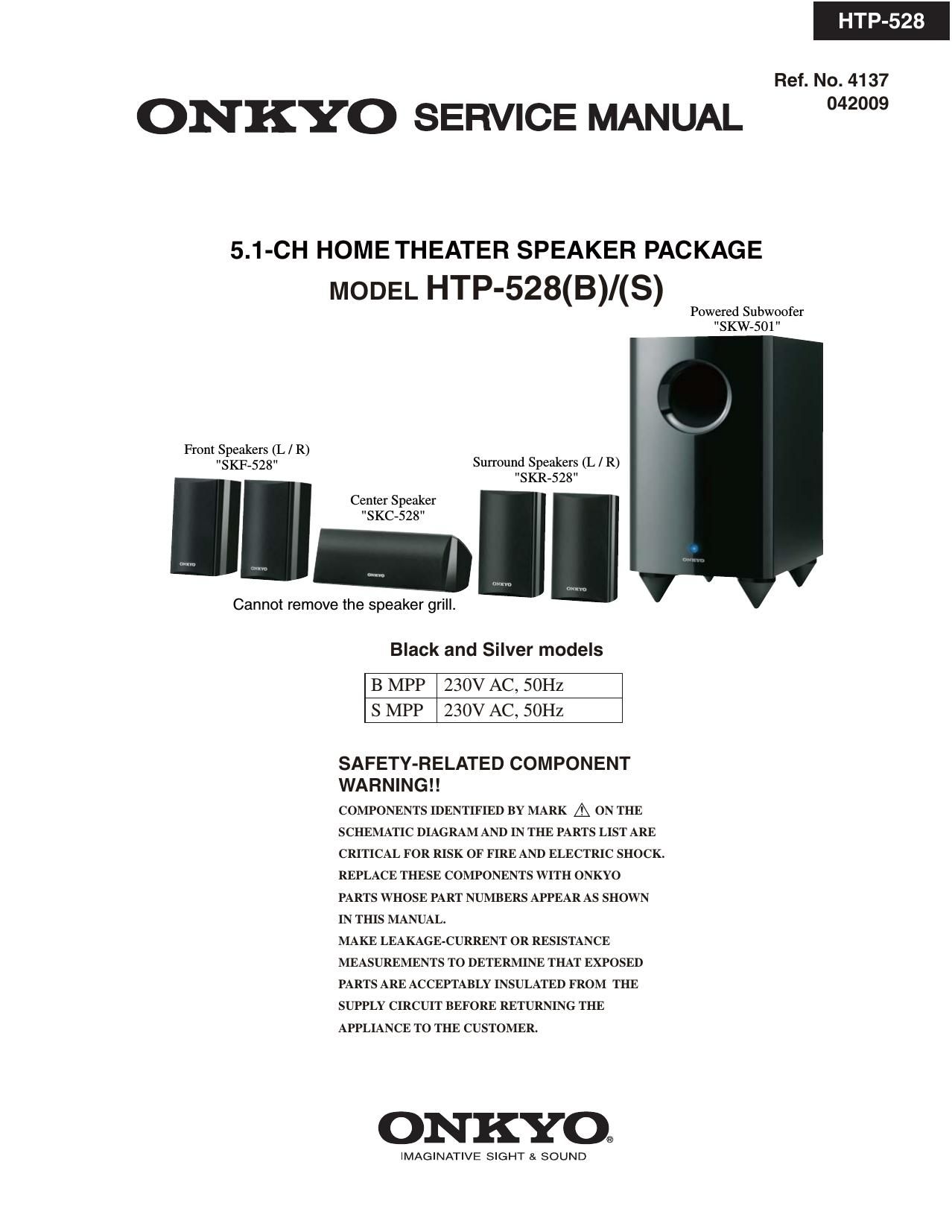 Onkyo HTP 528 Service Manual