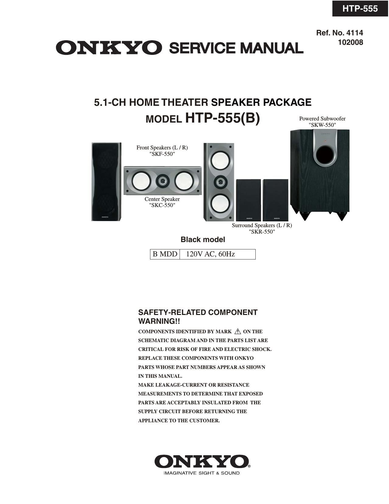 Onkyo HTP 555 Service Manual