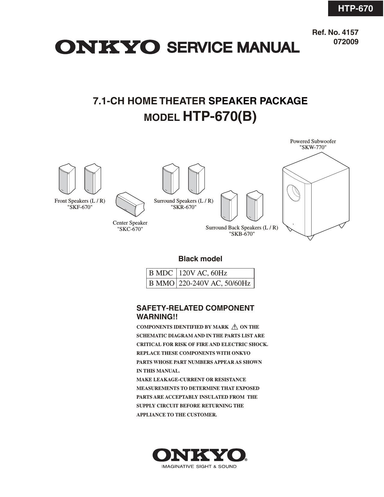 Onkyo HTP 670 Service Manual