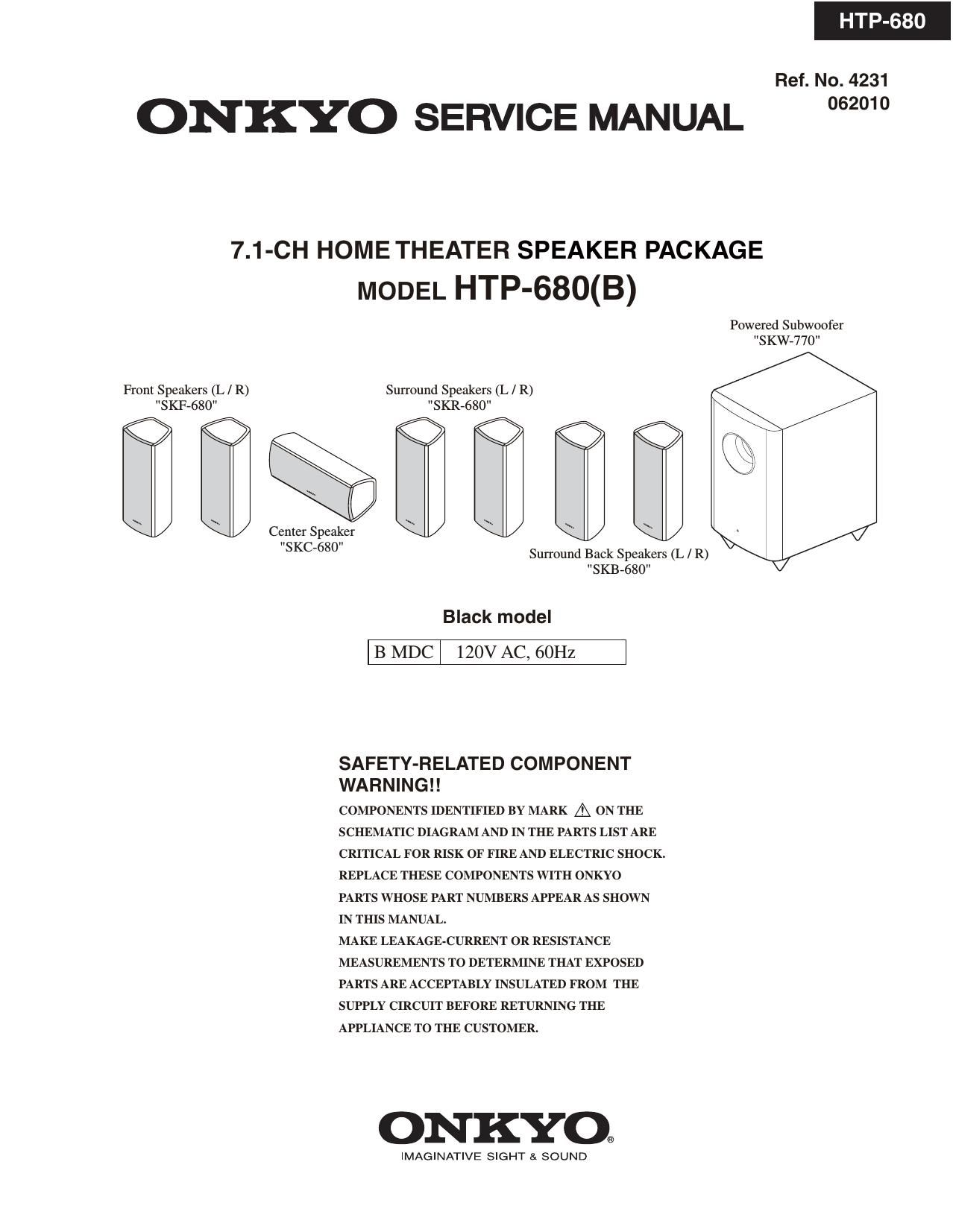 Onkyo HTP 680 Service Manual