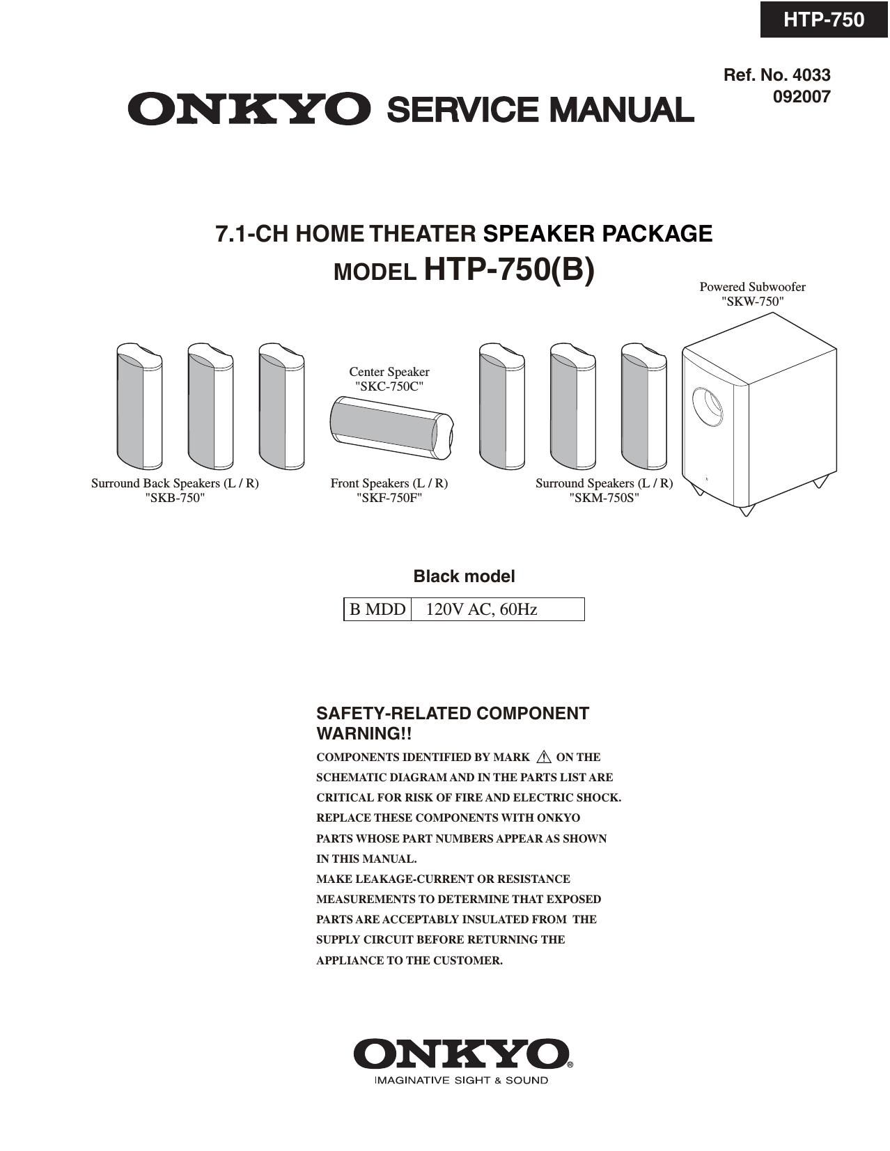 Onkyo HTP 750 Service Manual