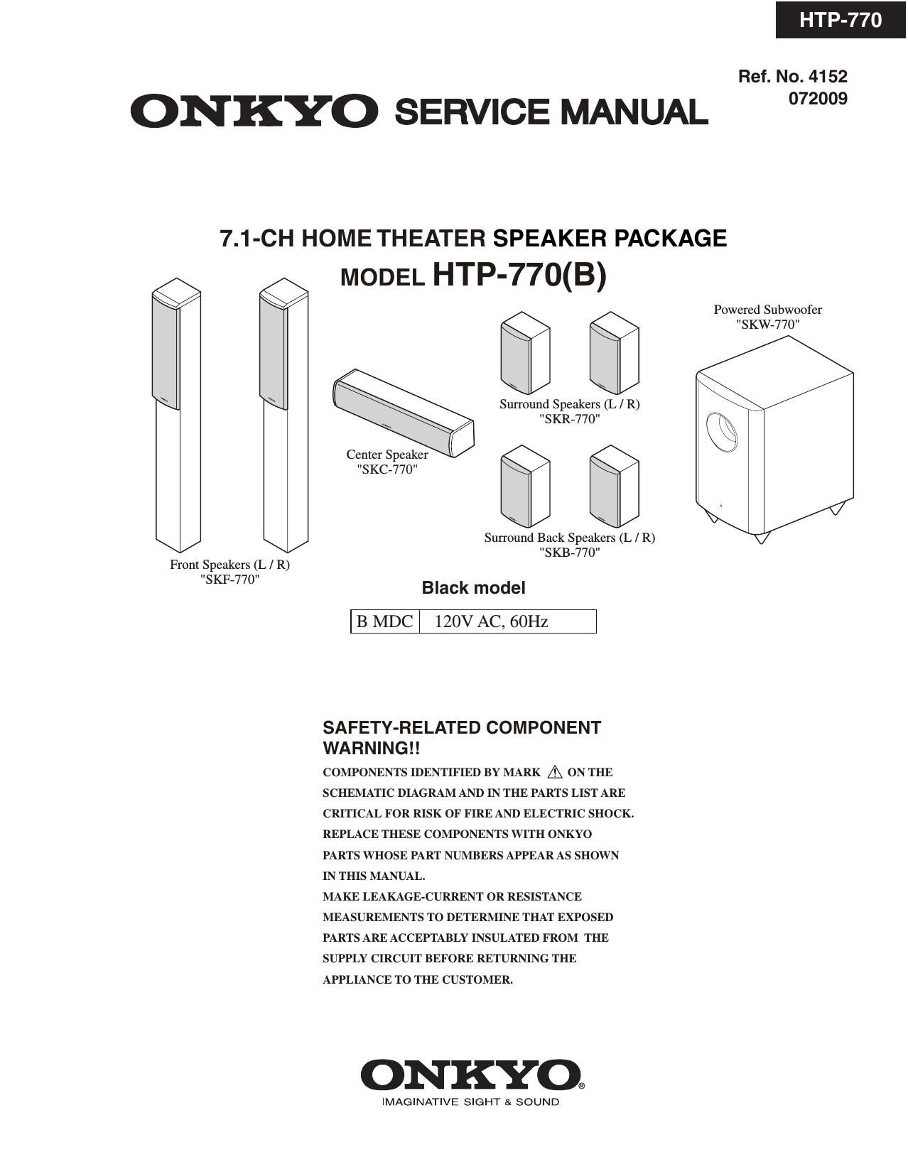 Onkyo HTP 770 Service Manual