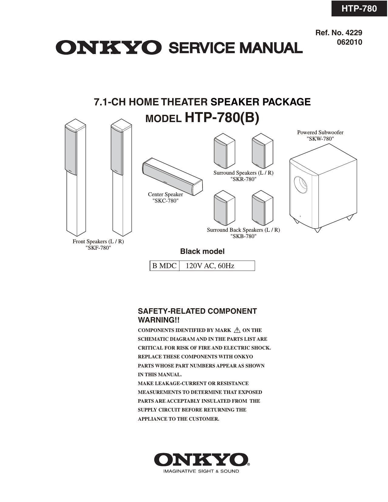 Onkyo HTP 780 Service Manual