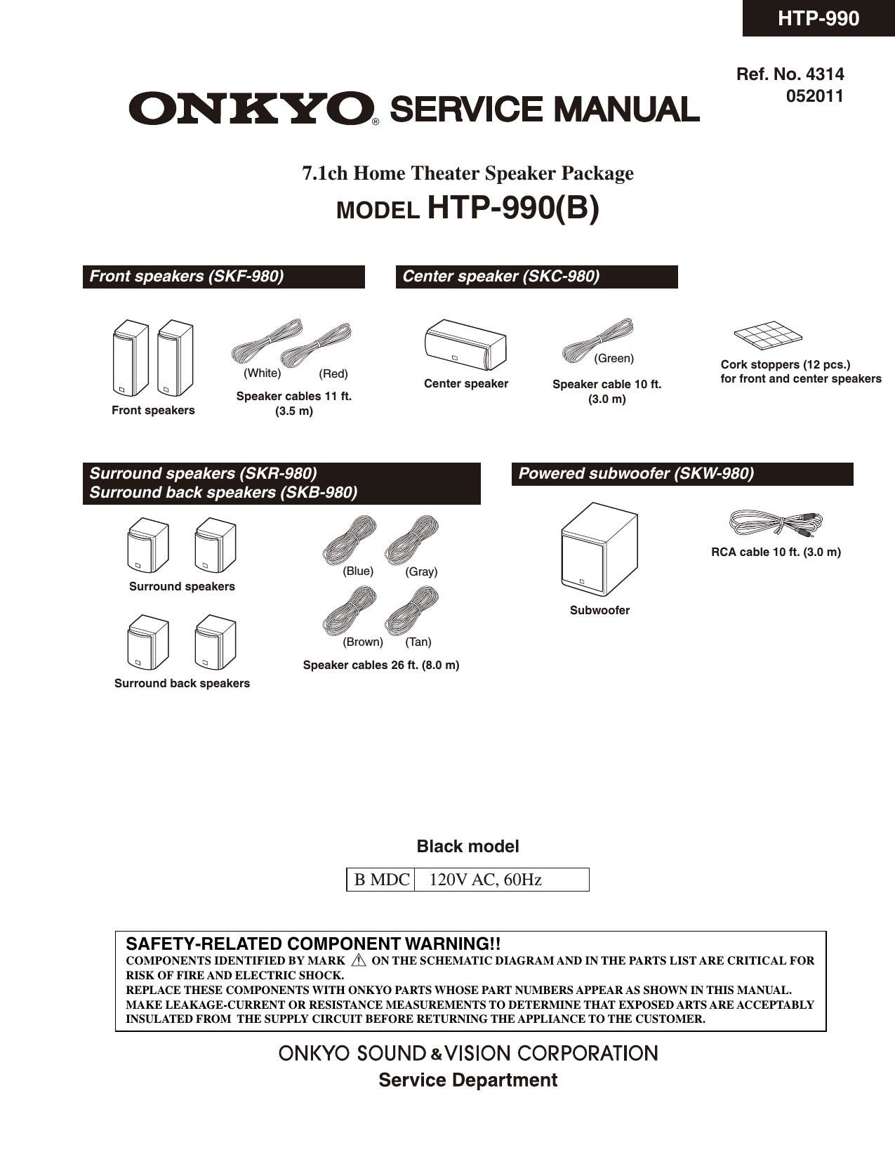 Onkyo HTP 990 Service Manual
