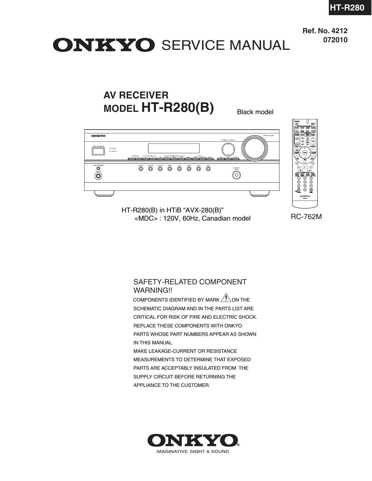 Onkyo HTR 280 B Service Manual