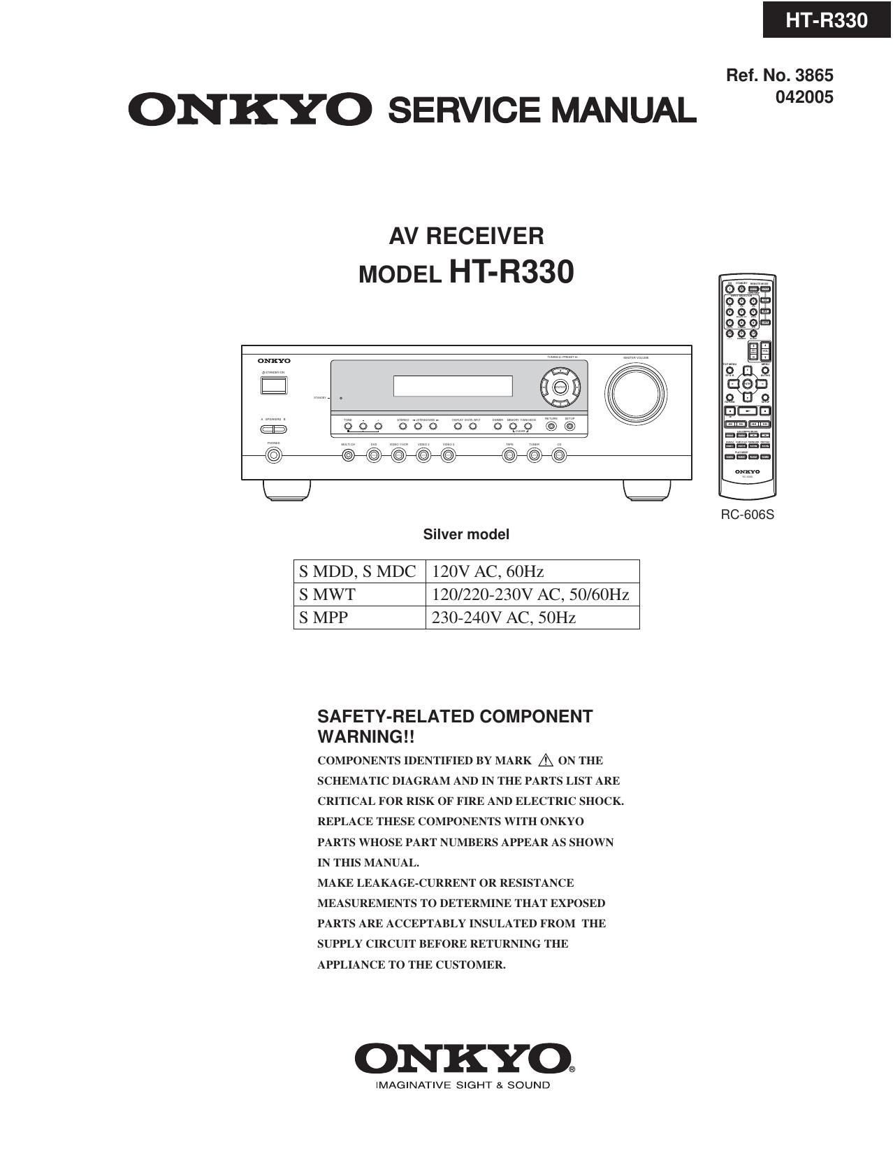 Onkyo HTR 330 Service Manual