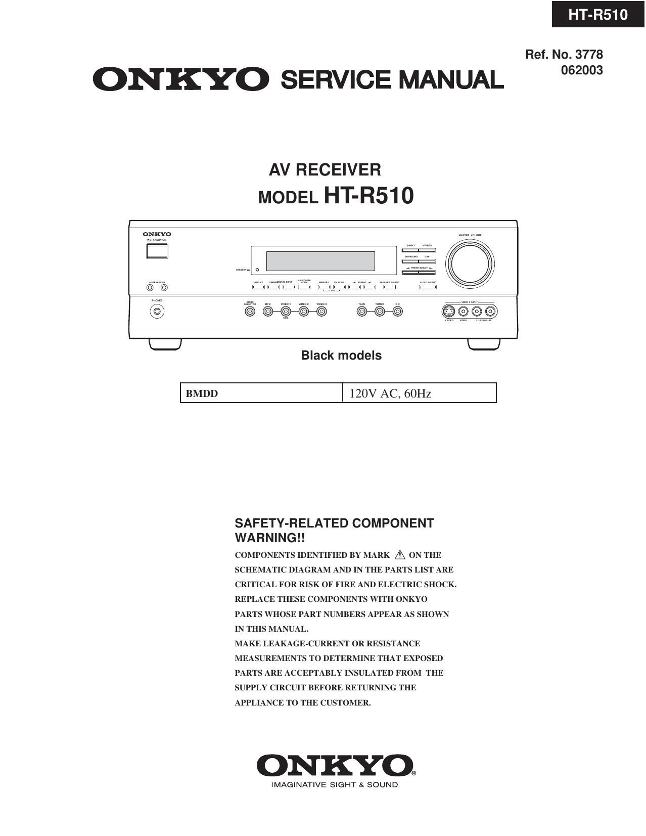 Onkyo HTR 510 Service Manual