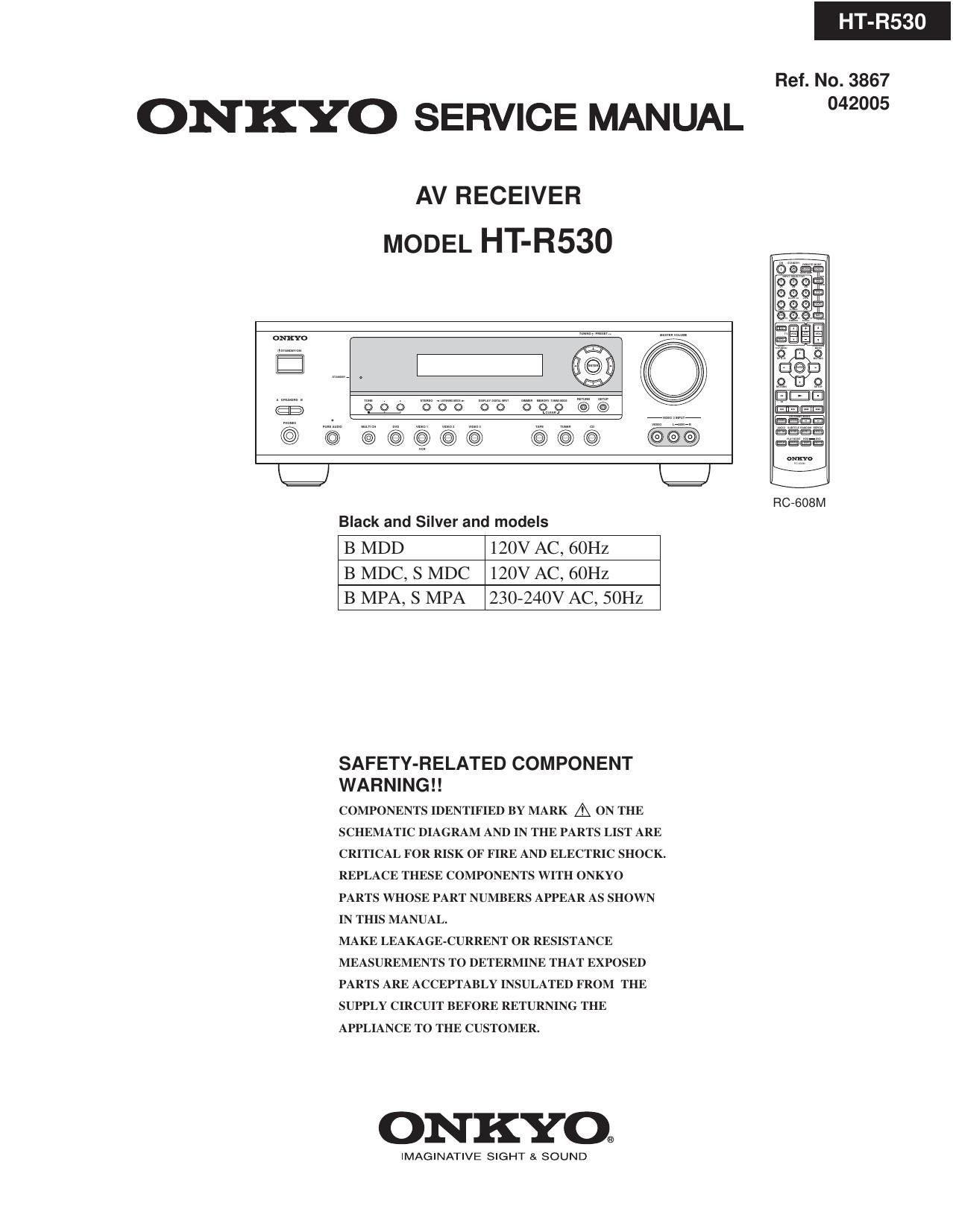 Onkyo HTR 530 Service Manual 2