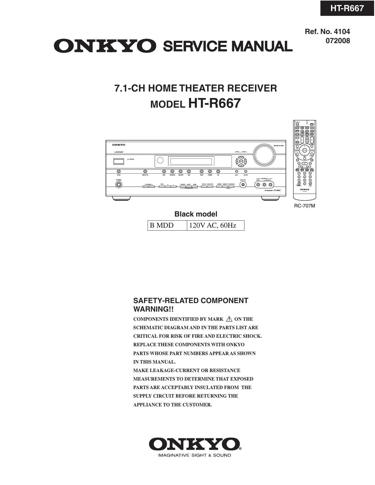 Onkyo HTR 667 Service Manual