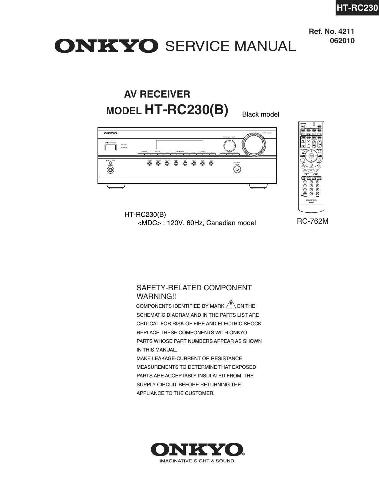 Onkyo HTRC 230 Service Manual