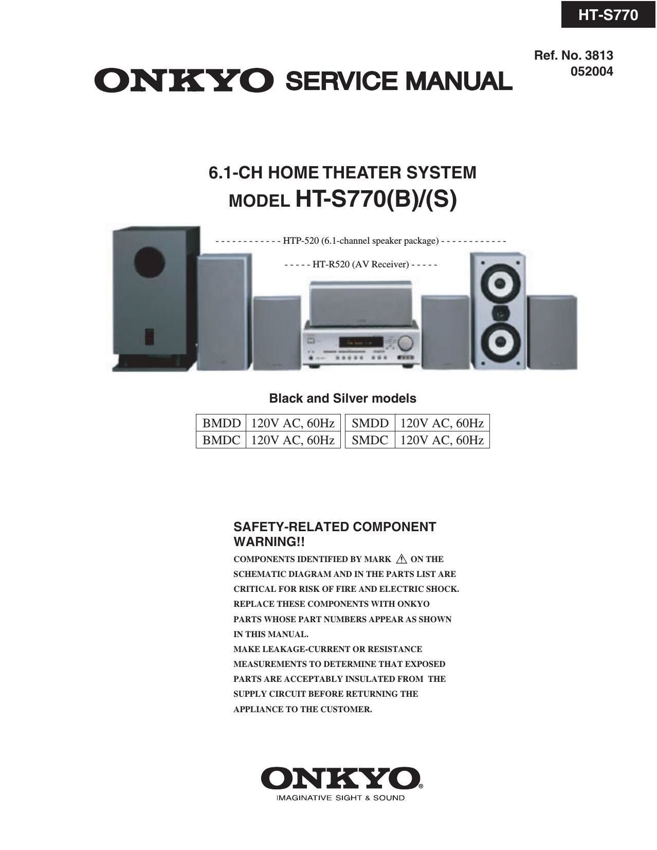 Onkyo HTS 770 Service Manual