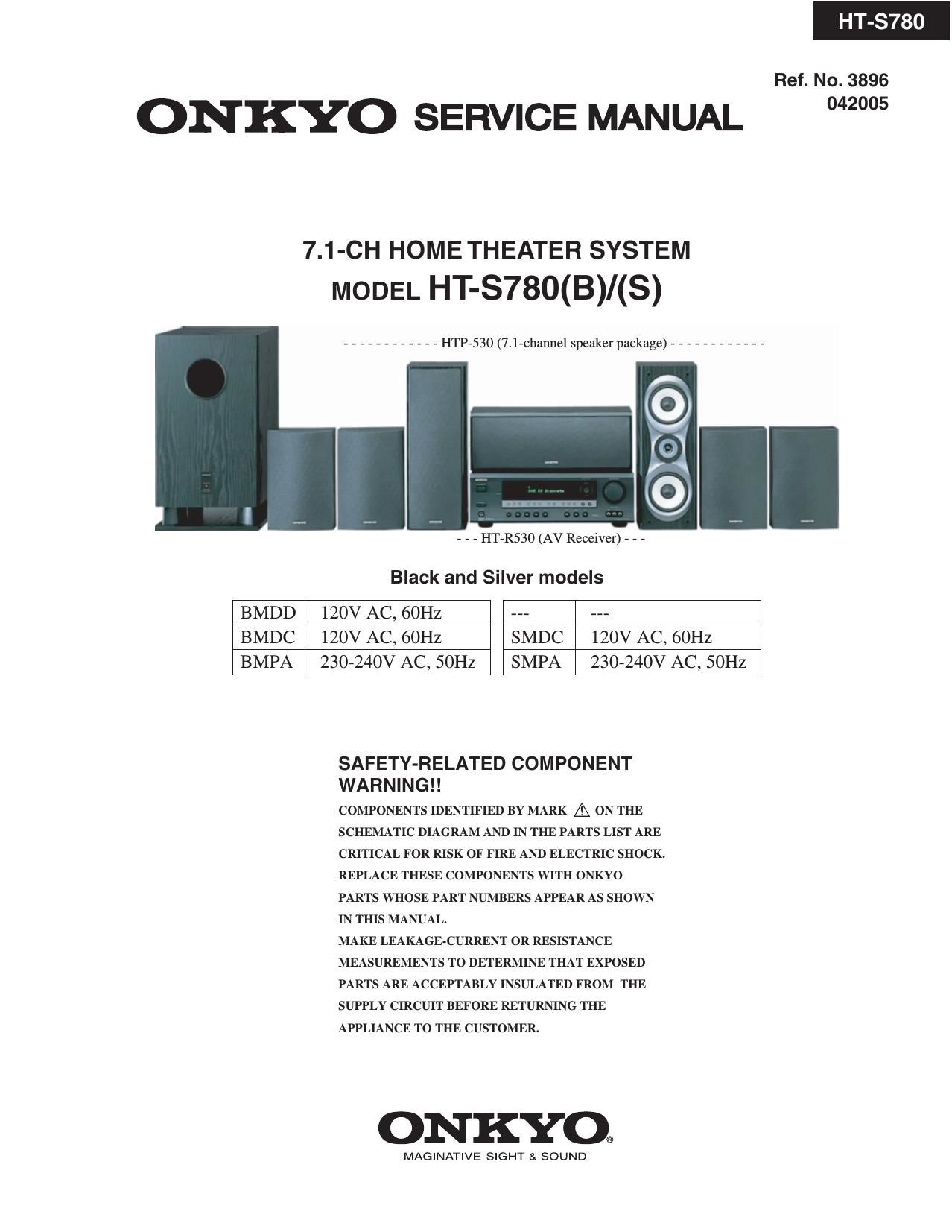 Onkyo HTS 780 Service Manual