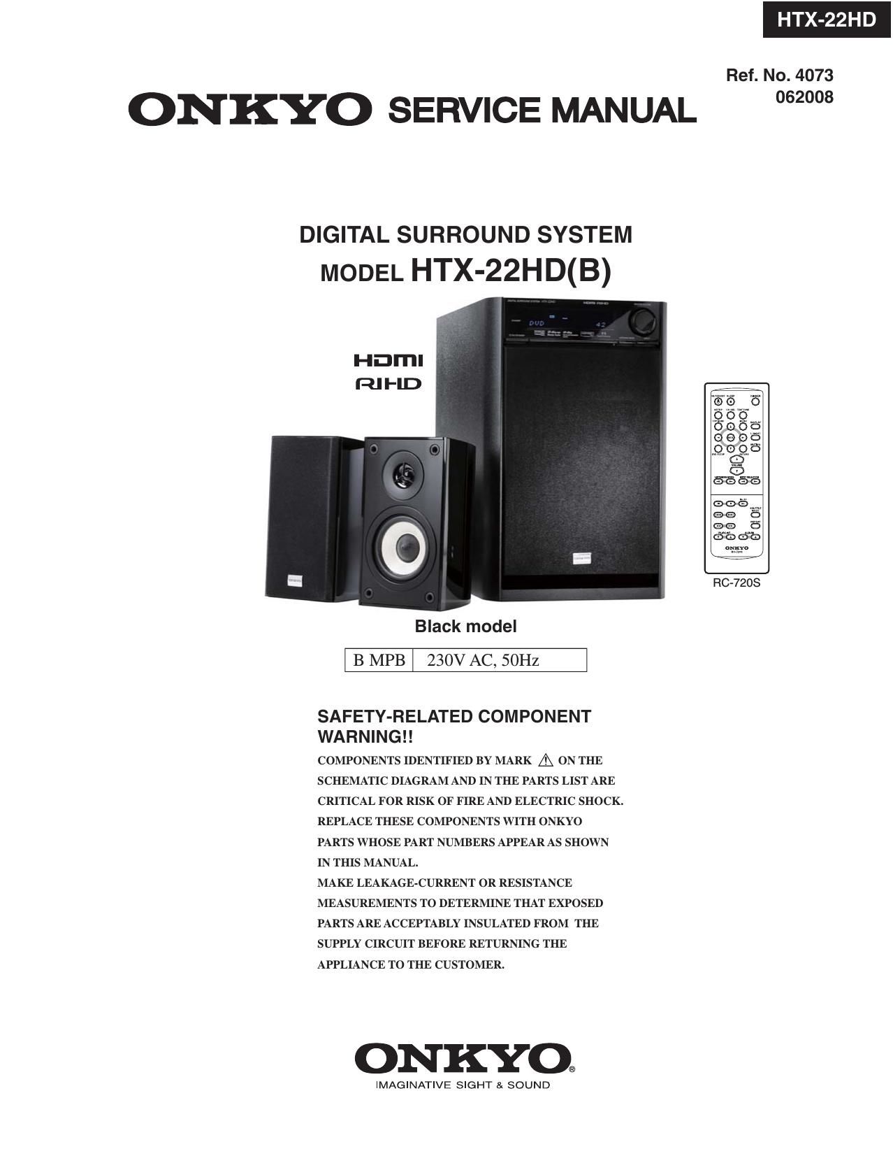 Onkyo HTX 22 HD Service Manual