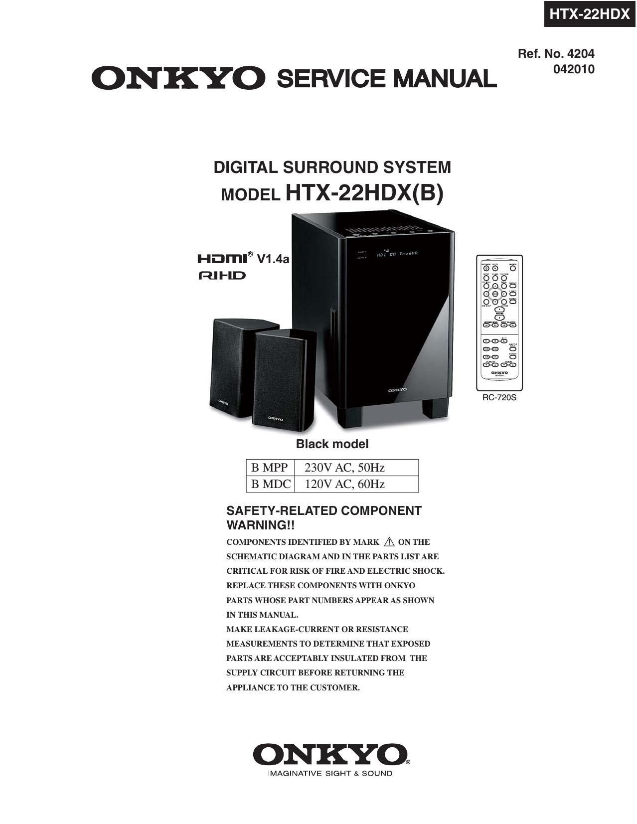 Onkyo HTX 22 HDX Service Manual