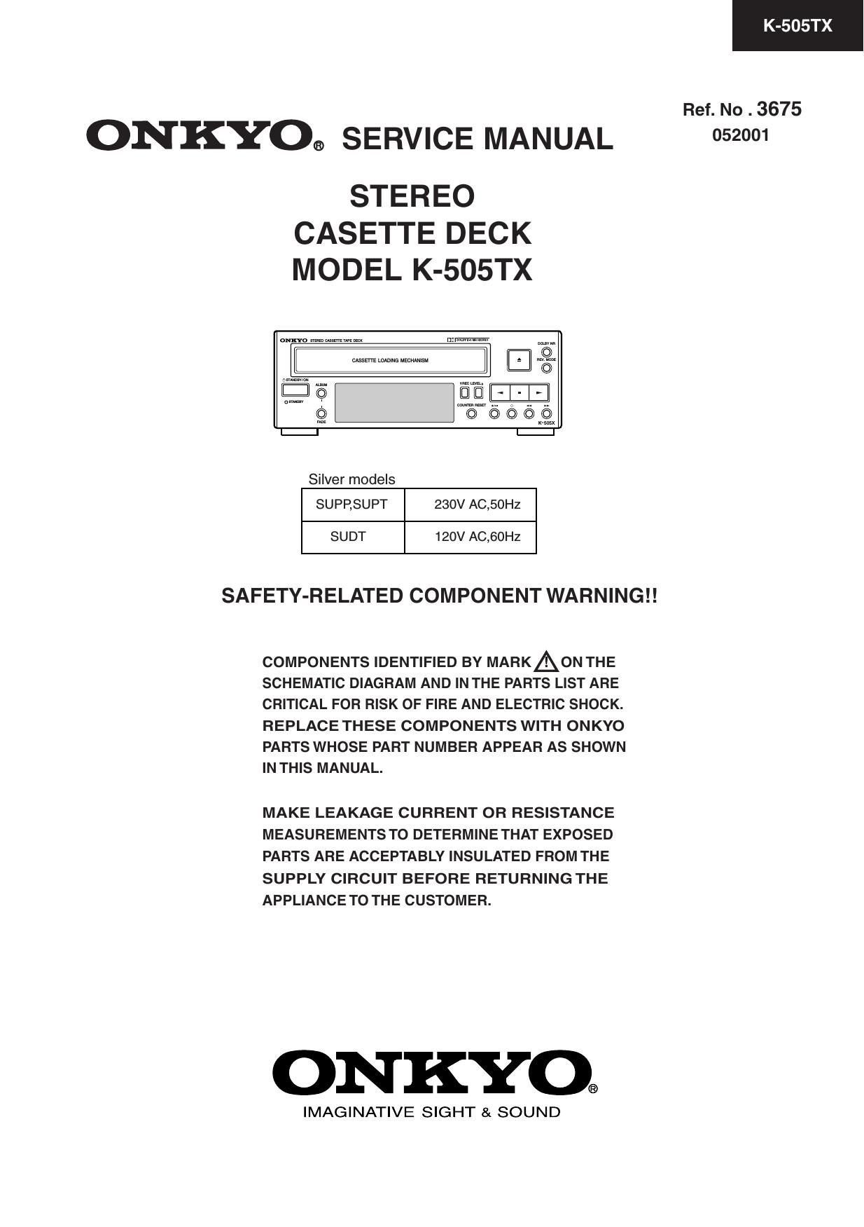 Onkyo K 505 TX Service Manual