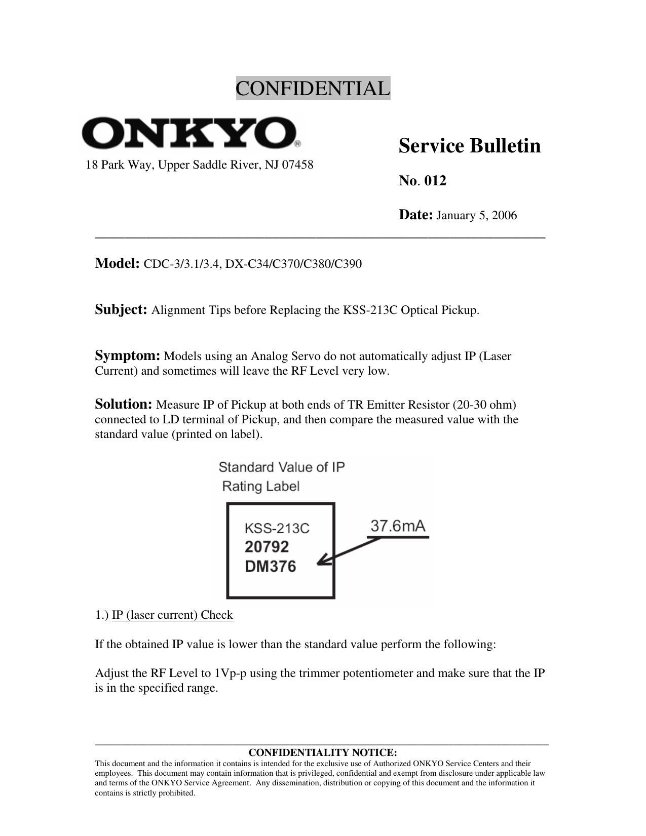 Onkyo KSS 213 laser Service Manual