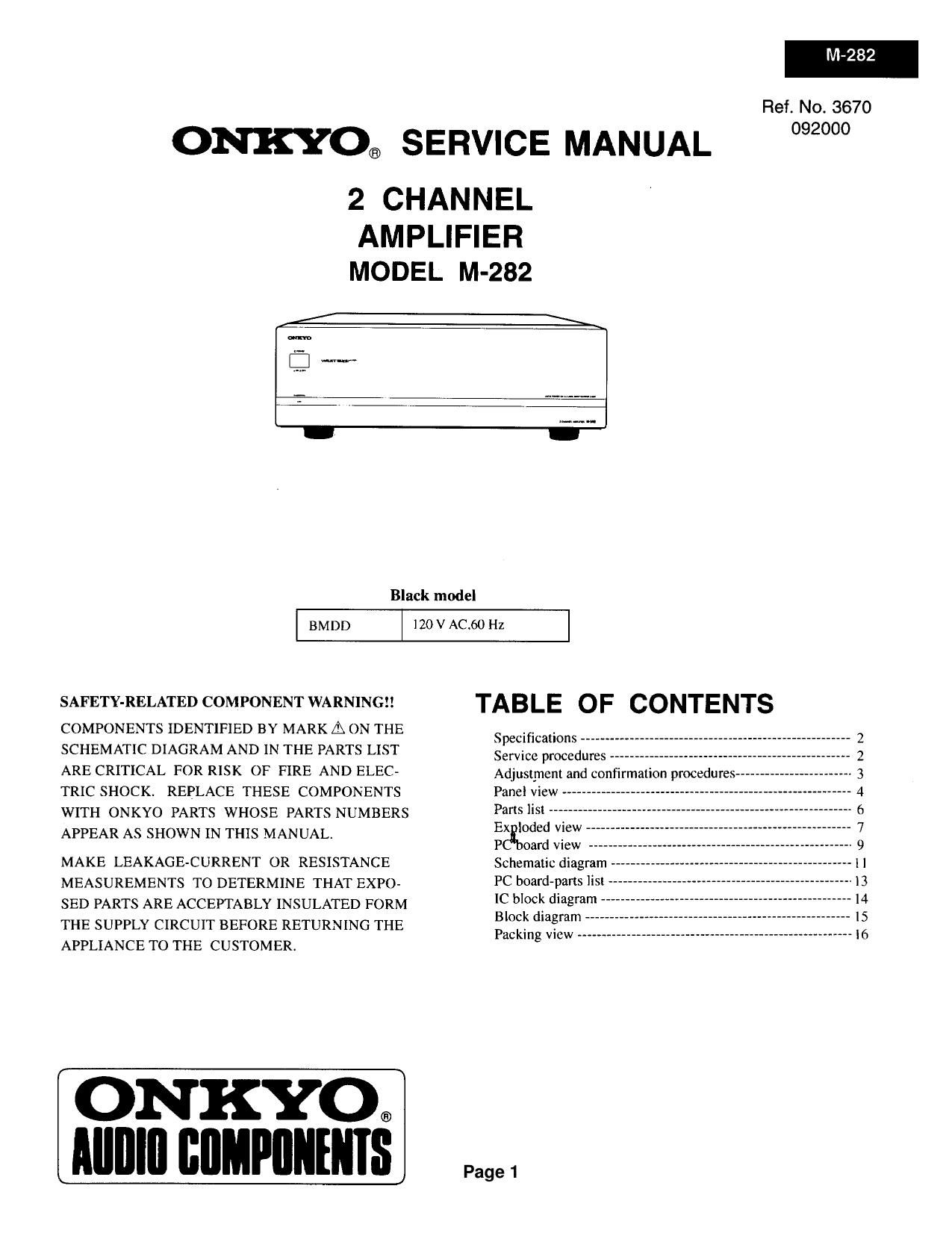 Onkyo M 282 Service Manual 2