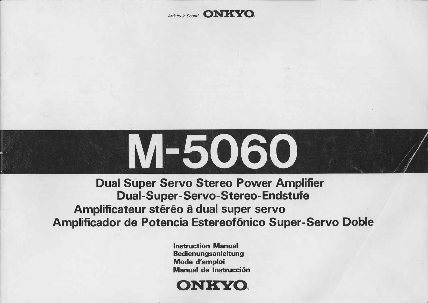Onkyo M 5060 Owners Manual