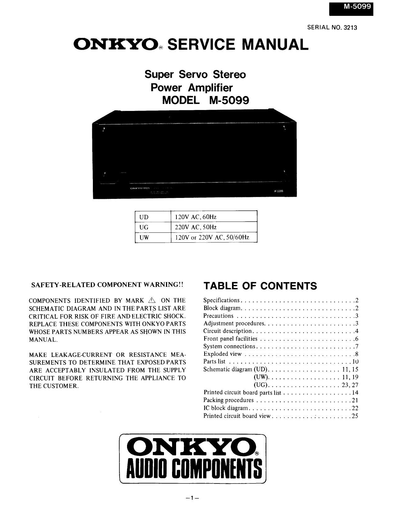 Onkyo M 5090 Service Manual