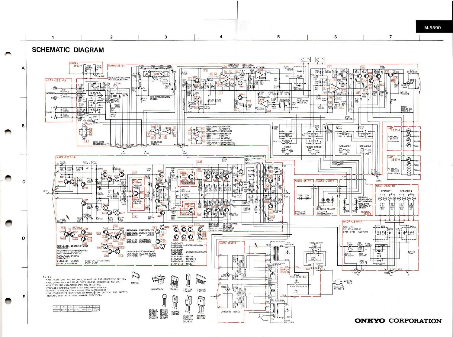 Onkyo M 5590 Schematic