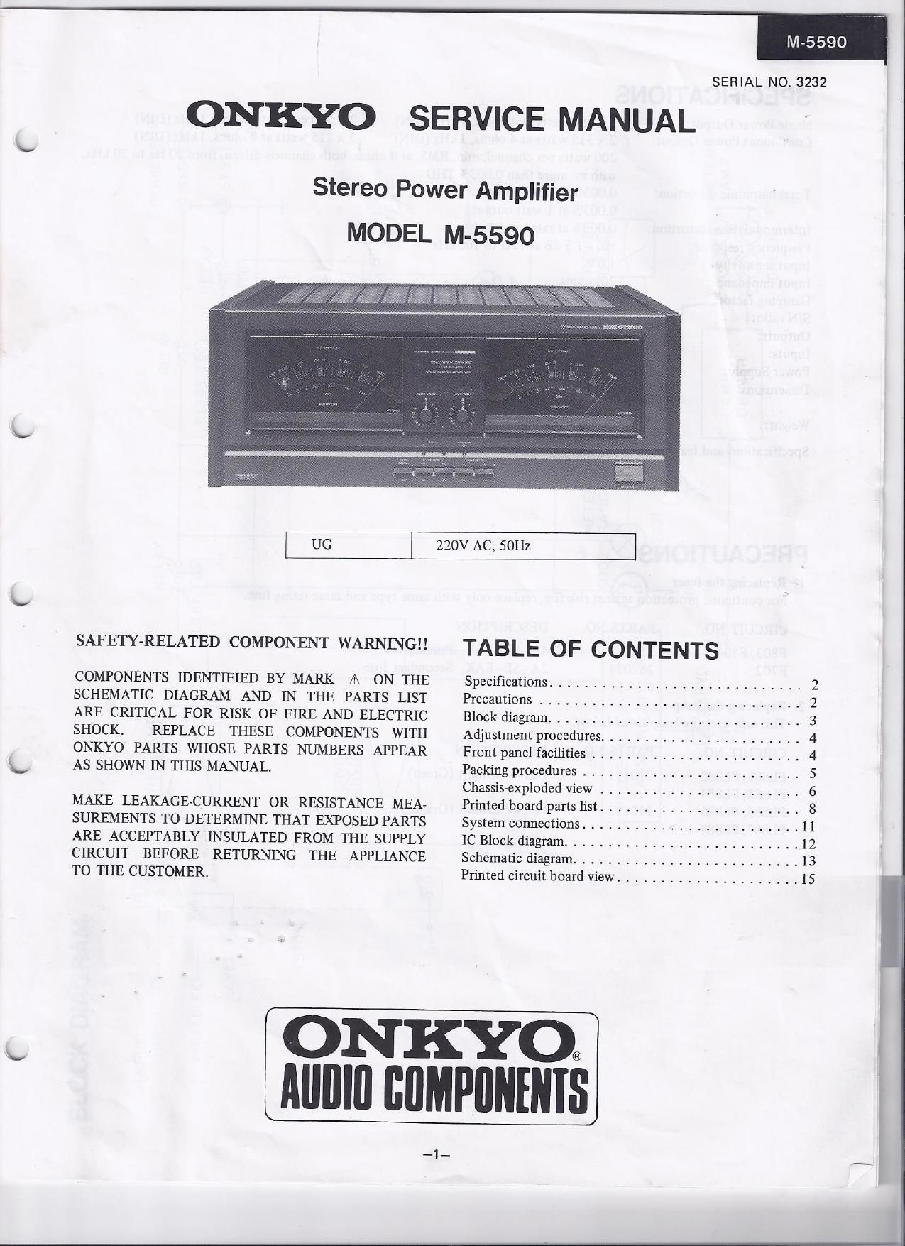 Onkyo M 5590 Service Manual