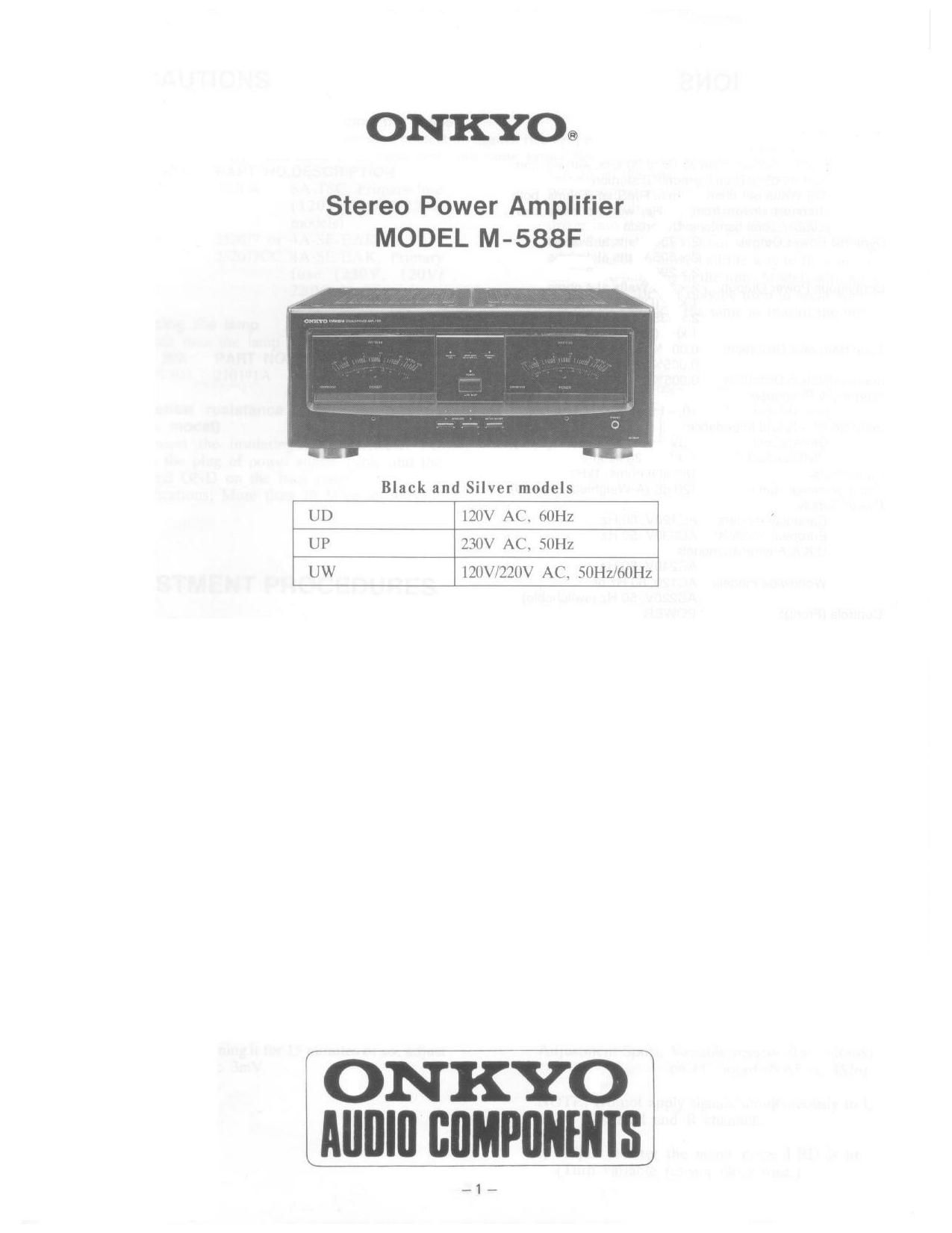 Onkyo M 588 F Brochure