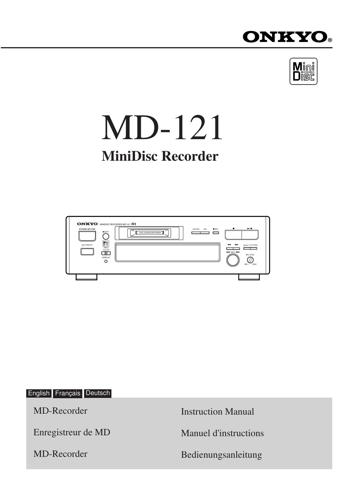 Onkyo MD 121 Owners Manual