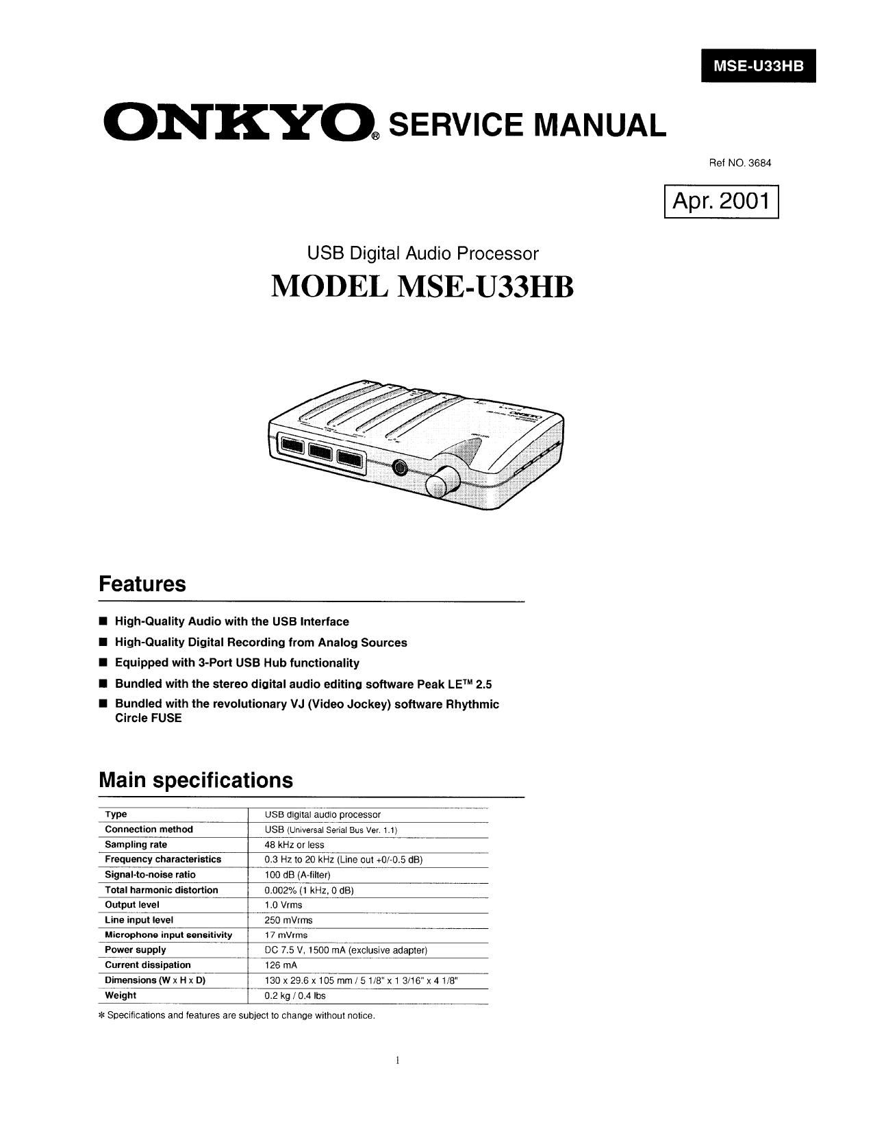Onkyo MSEU 33 HB Service Manual