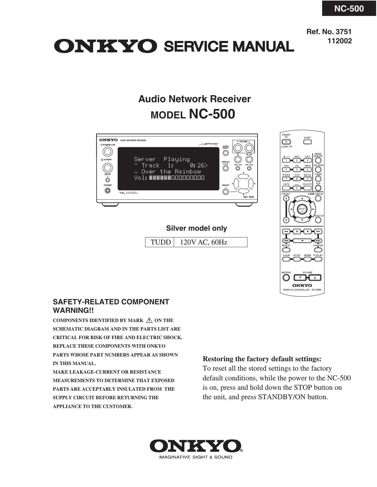 Onkyo NC 500 Service Manual